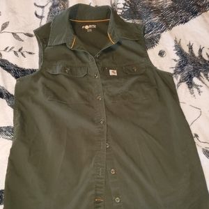 Button up sleeveless Caehartt shirt
